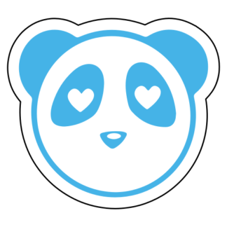 Heart Eyes Panda Sticker (Baby Blue)